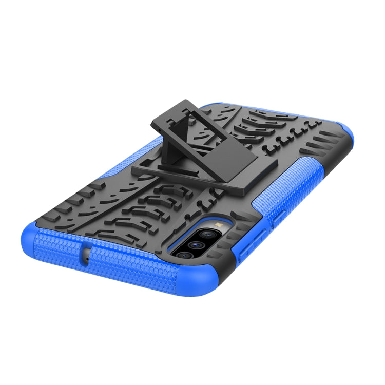 Shockproof  PC + TPU Tire Pattern Case for Galaxy A70, with Holder