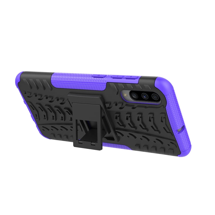 Shockproof  PC + TPU Tire Pattern Case for Galaxy A70, with Holder