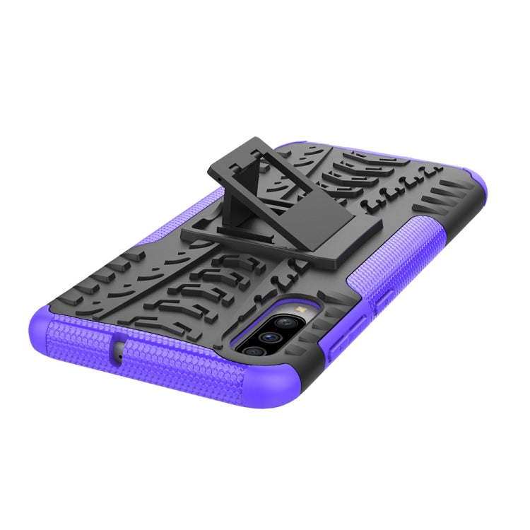 Shockproof  PC + TPU Tire Pattern Case for Galaxy A70, with Holder