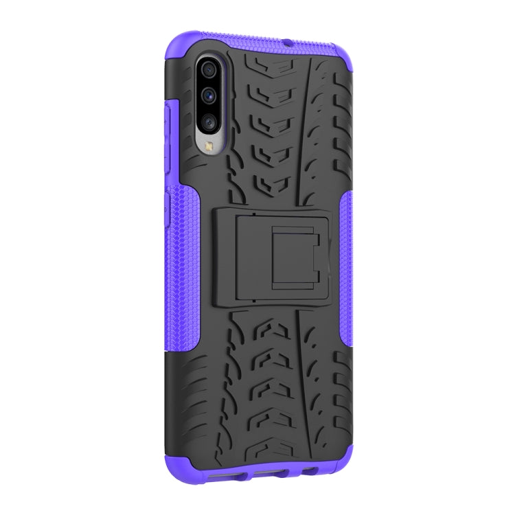 Shockproof  PC + TPU Tire Pattern Case for Galaxy A70, with Holder