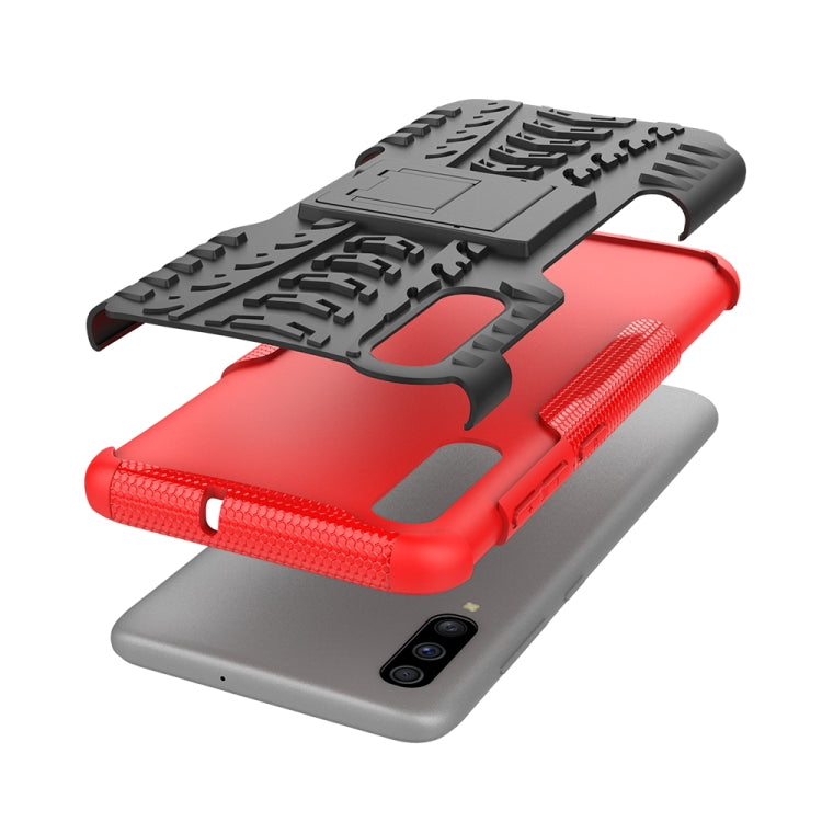 Shockproof  PC + TPU Tire Pattern Case for Galaxy A70, with Holder