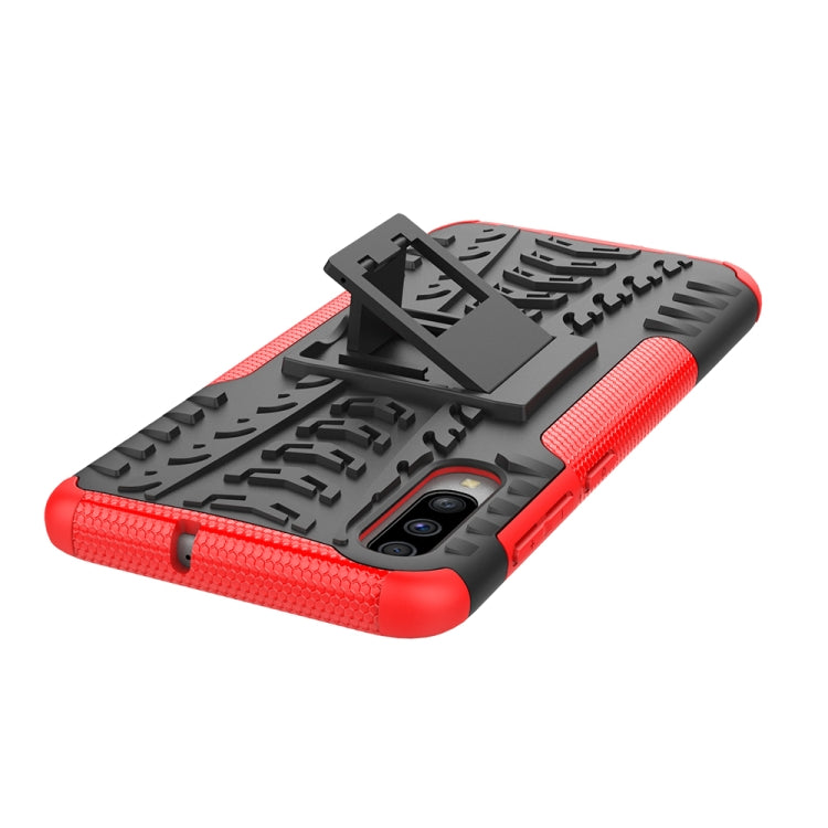 Shockproof  PC + TPU Tire Pattern Case for Galaxy A70, with Holder