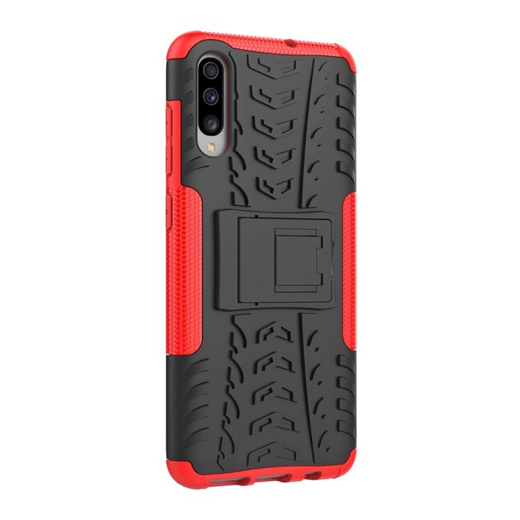 Shockproof  PC + TPU Tire Pattern Case for Galaxy A70, with Holder