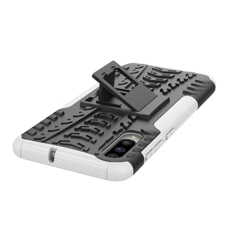 Shockproof  PC + TPU Tire Pattern Case for Galaxy A70, with Holder