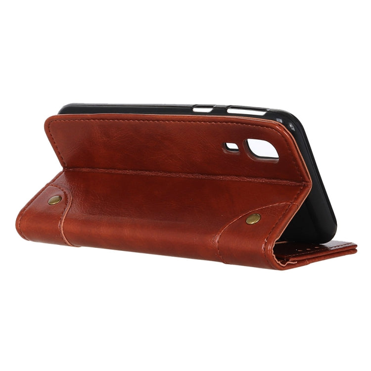 Copper Buckle Nappa Texture Horizontal Flip Leather Case for Galaxy A2 Core, with Holder & Card Slots & Wallet