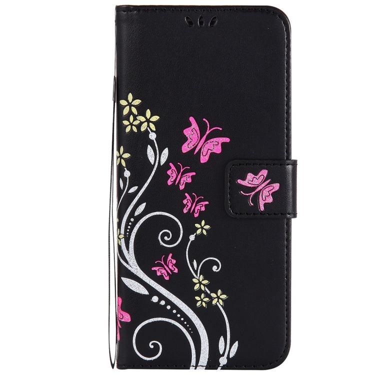 For Galaxy S8+ / G9550 Pressed Flowers Butterfly Pattern Horizontal Flip Leather Case with Holder & Card Slots & Wallet & Lanyard