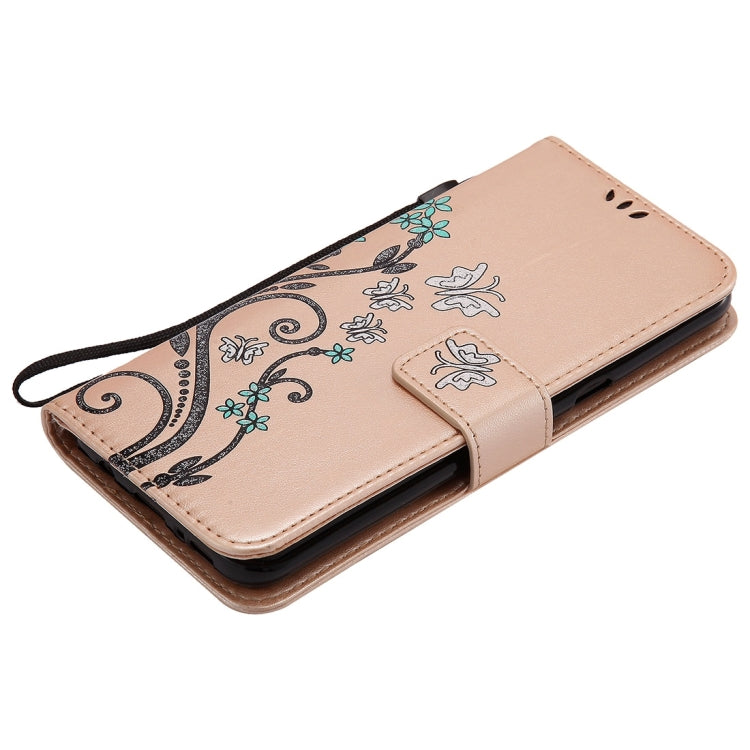 For Galaxy S8+ / G9550 Pressed Flowers Butterfly Pattern Horizontal Flip Leather Case with Holder & Card Slots & Wallet & Lanyard
