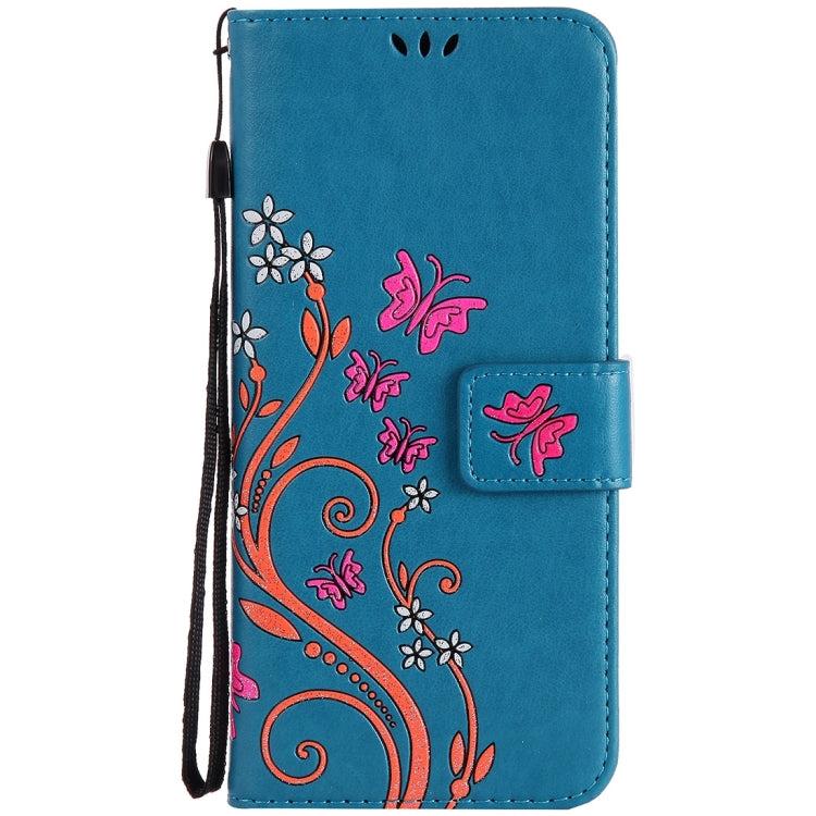 For Galaxy S8+ / G9550 Pressed Flowers Butterfly Pattern Horizontal Flip Leather Case with Holder & Card Slots & Wallet & Lanyard