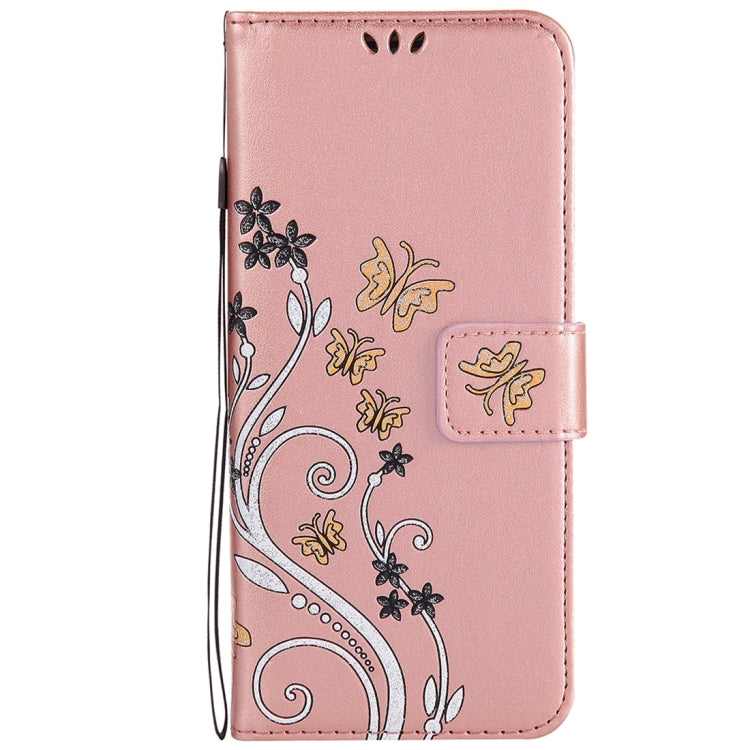 For Galaxy S8+ / G9550 Pressed Flowers Butterfly Pattern Horizontal Flip Leather Case with Holder & Card Slots & Wallet & Lanyard