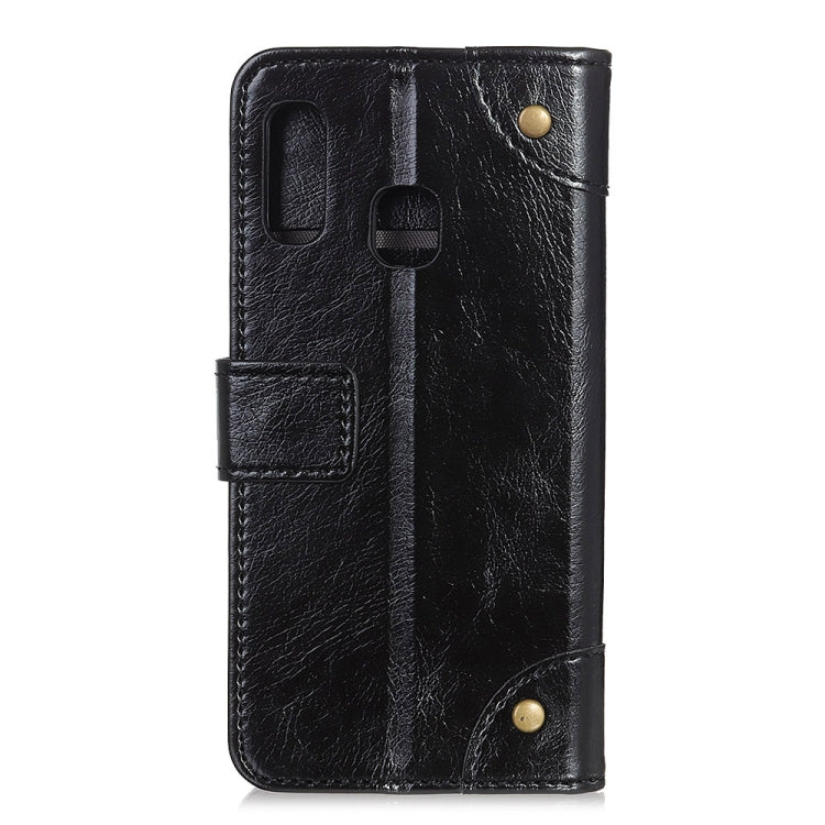 Copper Buckle Nappa Texture Horizontal Flip Leather Case for Galaxy A20e, with Holder & Card Slots & Wallet