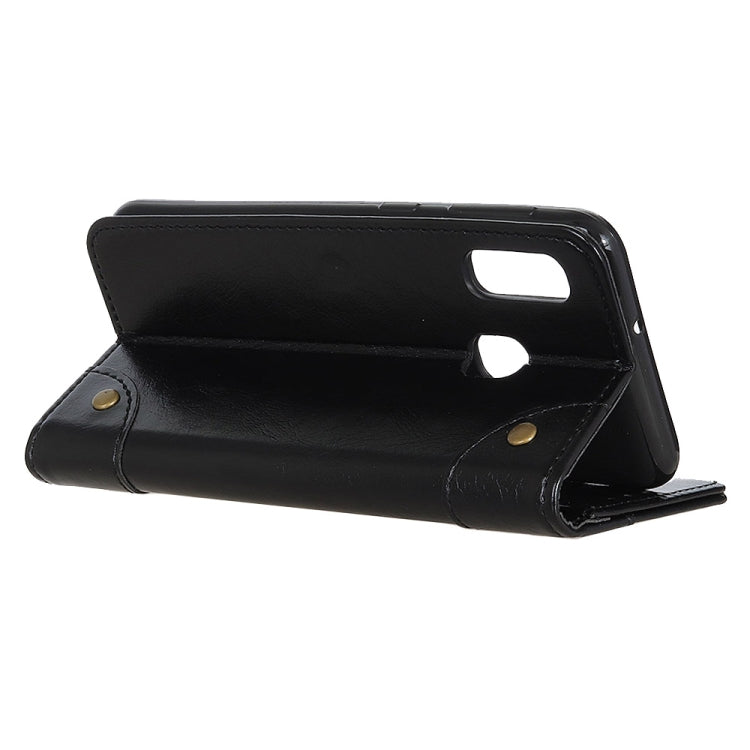 Copper Buckle Nappa Texture Horizontal Flip Leather Case for Galaxy A20e, with Holder & Card Slots & Wallet