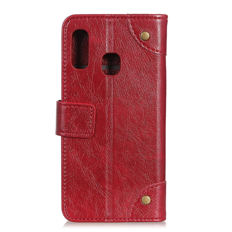 Copper Buckle Nappa Texture Horizontal Flip Leather Case for Galaxy A20e, with Holder & Card Slots & Wallet