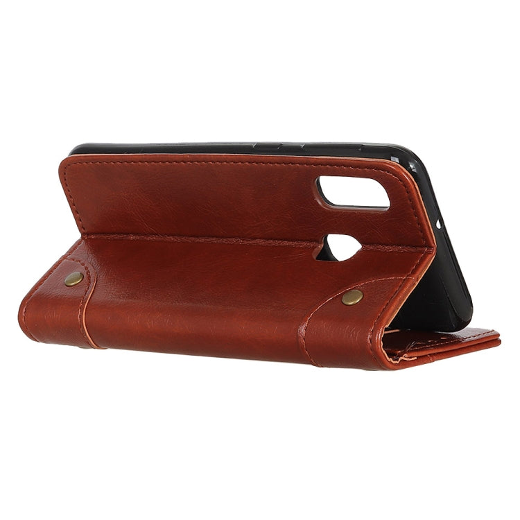 Copper Buckle Nappa Texture Horizontal Flip Leather Case for Galaxy A20e, with Holder & Card Slots & Wallet