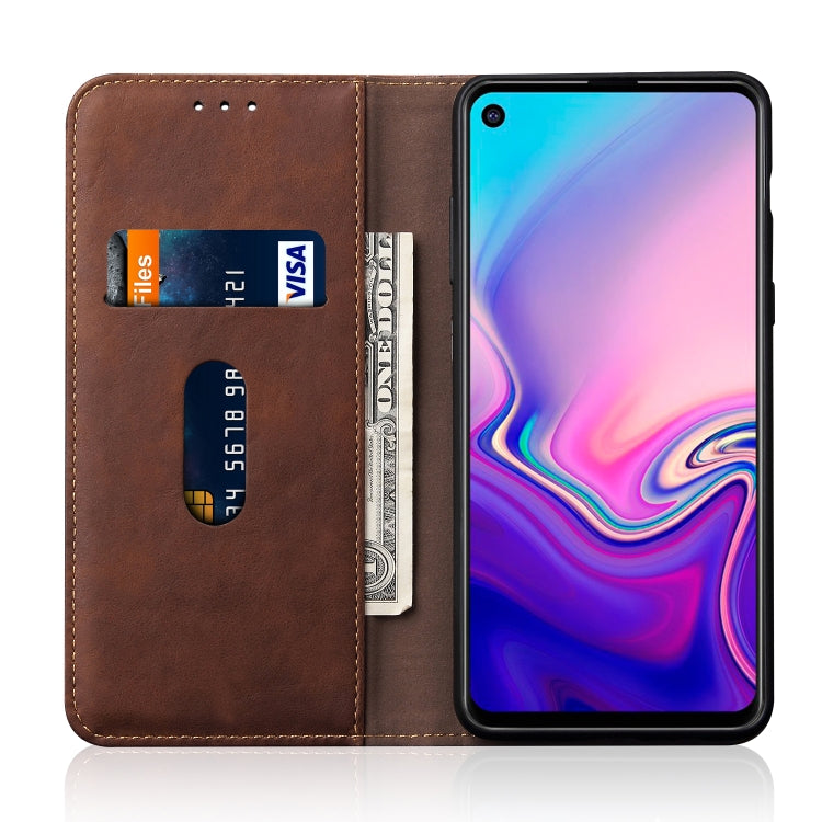 Casual Style Retro Crazy Horse Texture Horizontal Flip Leather Case for Galaxy A8s, with Card Slots & Holder & Wallet