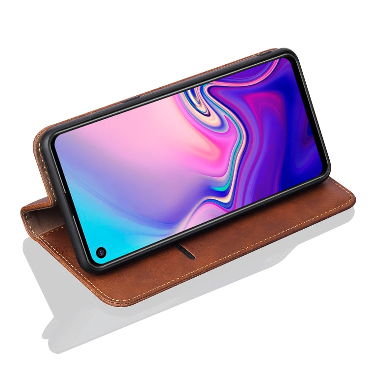 Casual Style Retro Crazy Horse Texture Horizontal Flip Leather Case for Galaxy A8s, with Card Slots & Holder & Wallet