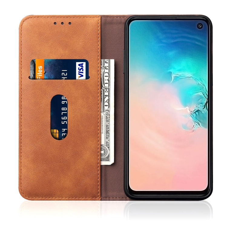 Casual Style Retro Crazy Horse Texture Horizontal Flip Leather Case for Galaxy S10e, with Card Slots & Holder & Wallet