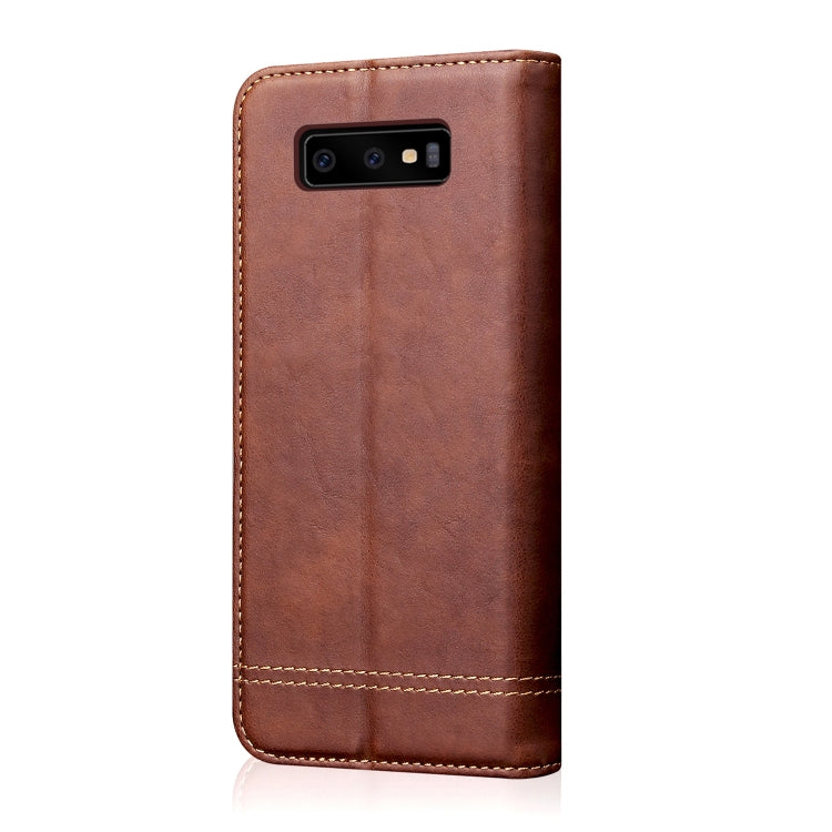 Casual Style Retro Crazy Horse Texture Horizontal Flip Leather Case for Galaxy S10, with Card Slots & Holder & Wallet