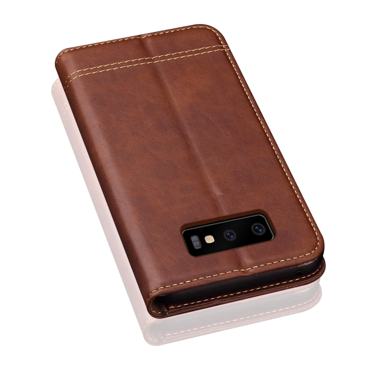 Casual Style Retro Crazy Horse Texture Horizontal Flip Leather Case for Galaxy S10, with Card Slots & Holder & Wallet