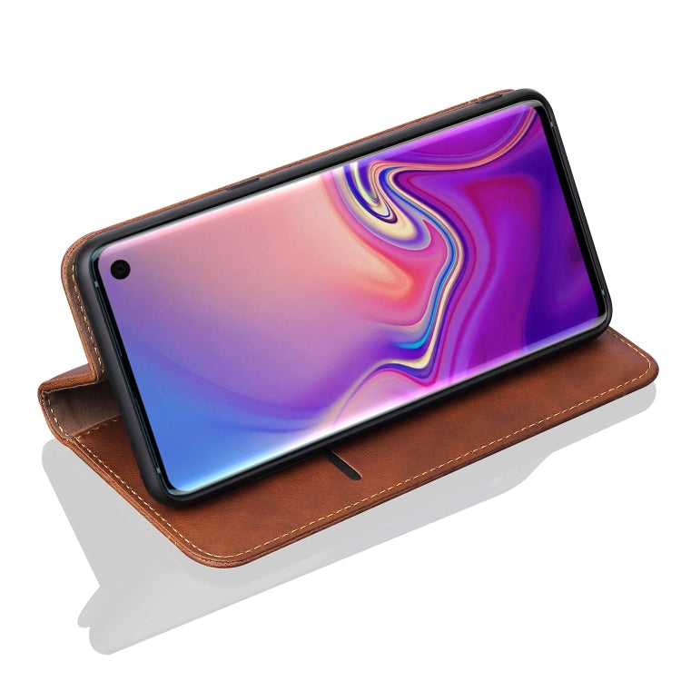 Casual Style Retro Crazy Horse Texture Horizontal Flip Leather Case for Galaxy S10, with Card Slots & Holder & Wallet