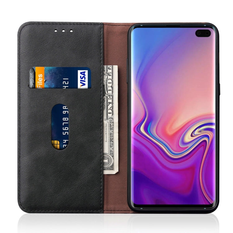 Casual Style Retro Crazy Horse Texture Horizontal Flip Leather Case for Galaxy S10+, with Card Slots & Holder & Wallet