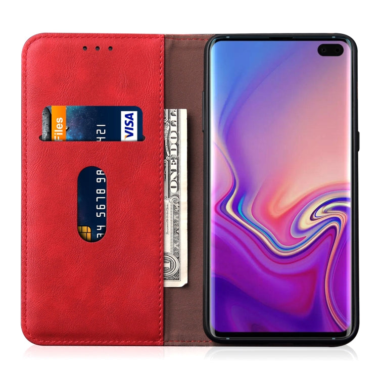 Casual Style Retro Crazy Horse Texture Horizontal Flip Leather Case for Galaxy S10+, with Card Slots & Holder & Wallet