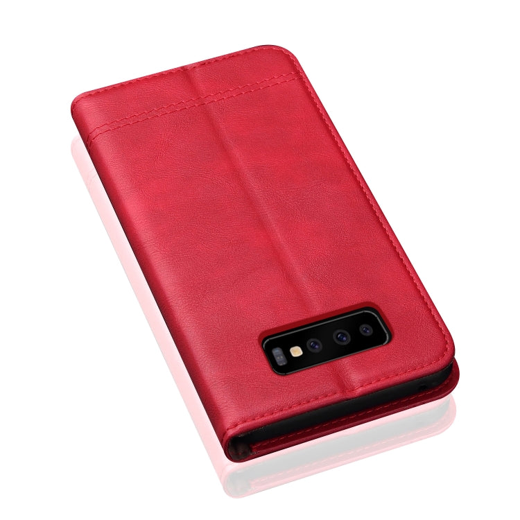 Casual Style Retro Crazy Horse Texture Horizontal Flip Leather Case for Galaxy S10+, with Card Slots & Holder & Wallet