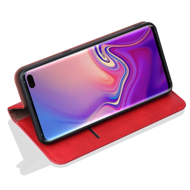 Casual Style Retro Crazy Horse Texture Horizontal Flip Leather Case for Galaxy S10+, with Card Slots & Holder & Wallet