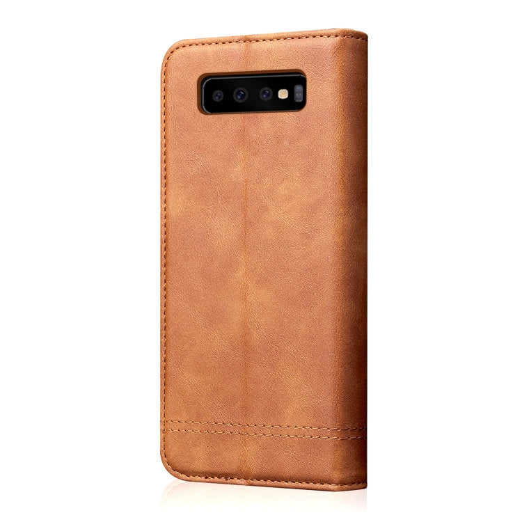 Casual Style Retro Crazy Horse Texture Horizontal Flip Leather Case for Galaxy S10+, with Card Slots & Holder & Wallet