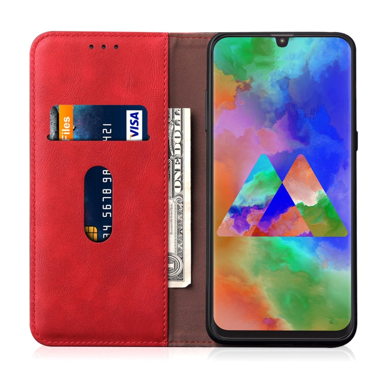 Casual Style Retro Crazy Horse Texture Horizontal Flip Leather Case for Galaxy M30, with Card Slots & Holder & Wallet