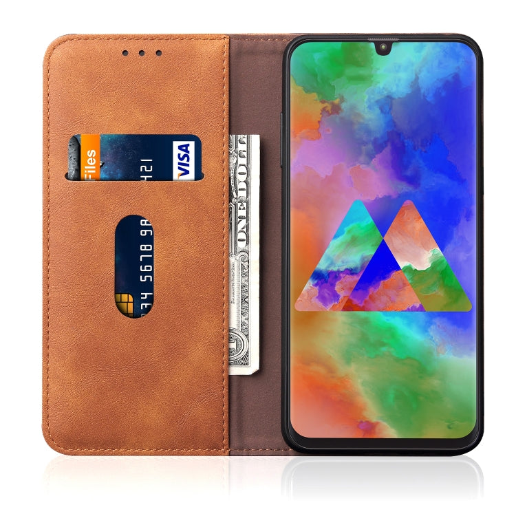 Casual Style Retro Crazy Horse Texture Horizontal Flip Leather Case for Galaxy M30, with Card Slots & Holder & Wallet