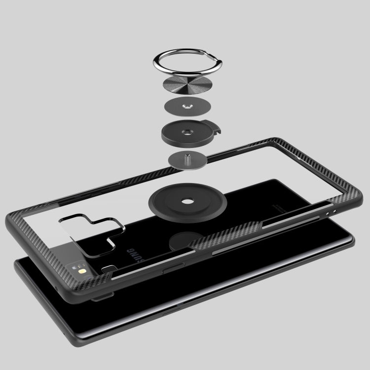 Scratchproof TPU + Acrylic Ring Bracket Protective Case for Galaxy Note 9