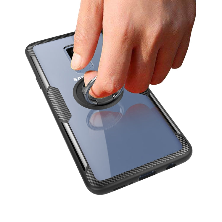 Scratchproof TPU + Acrylic Ring Bracket Protective Case for Galaxy S9 Plus