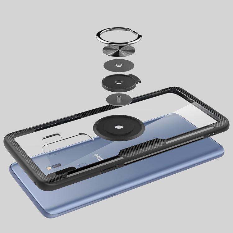 Scratchproof TPU + Acrylic Ring Bracket Protective Case for Galaxy S9 Plus