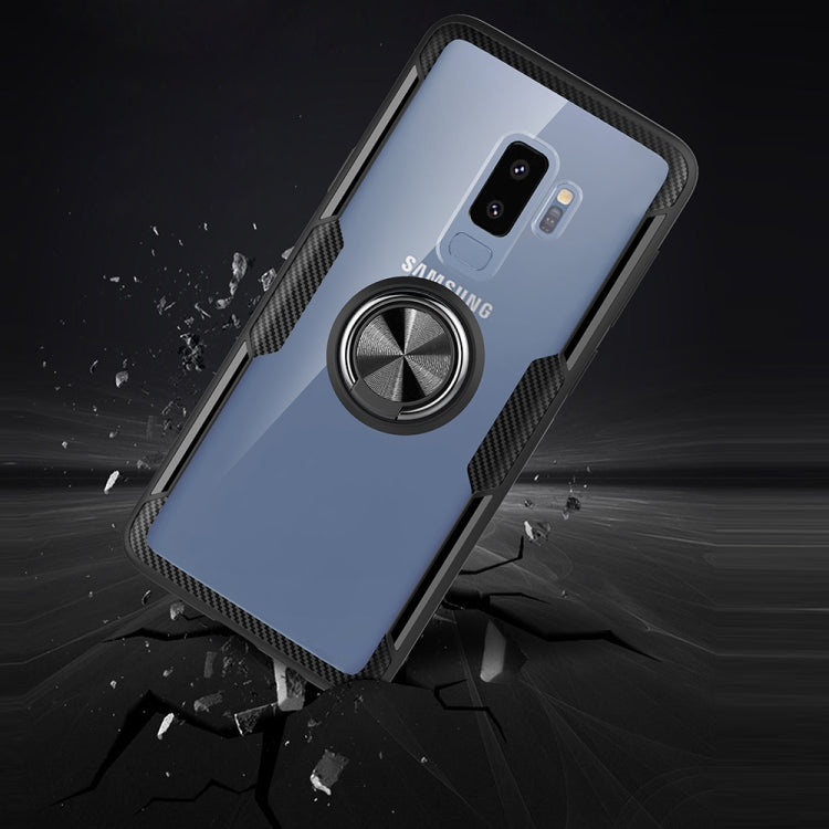 Scratchproof TPU + Acrylic Ring Bracket Protective Case for Galaxy S9 Plus