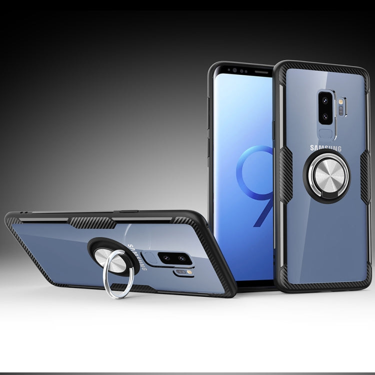 Scratchproof TPU + Acrylic Ring Bracket Protective Case for Galaxy S9 Plus