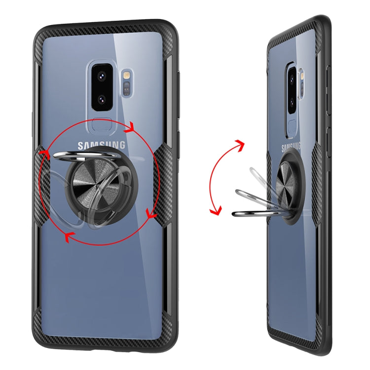 Scratchproof TPU + Acrylic Ring Bracket Protective Case for Galaxy S9 Plus