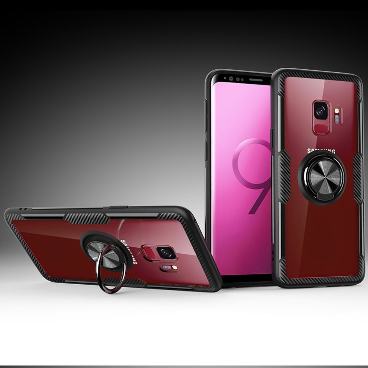 Scratchproof TPU + Acrylic Ring Bracket Protective Case for Galaxy S9