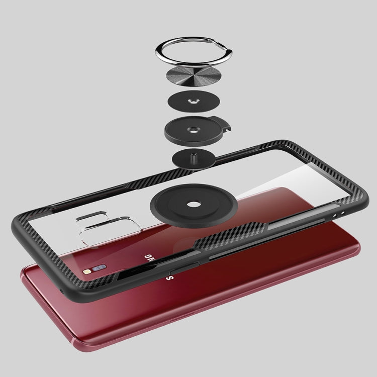 Scratchproof TPU + Acrylic Ring Bracket Protective Case for Galaxy S9