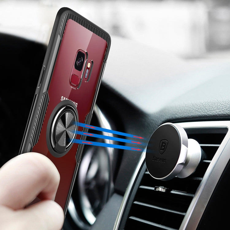Scratchproof TPU + Acrylic Ring Bracket Protective Case for Galaxy S9