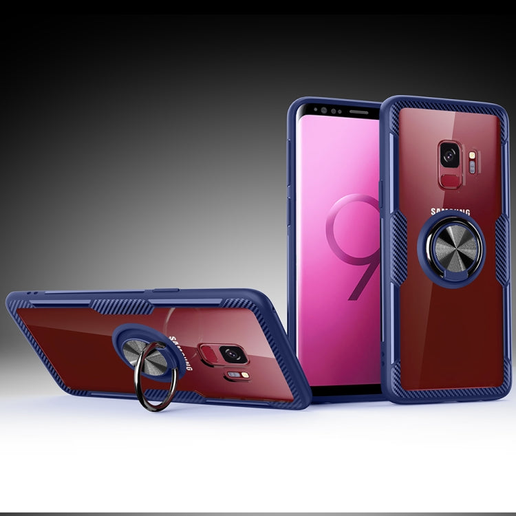 Scratchproof TPU + Acrylic Ring Bracket Protective Case for Galaxy S9
