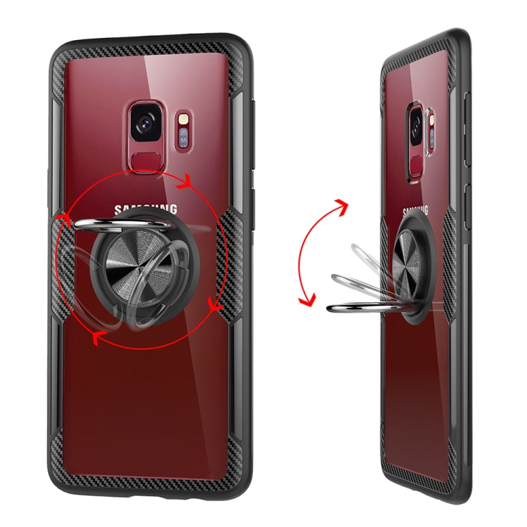Scratchproof TPU + Acrylic Ring Bracket Protective Case for Galaxy S9