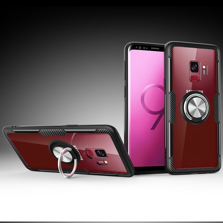Scratchproof TPU + Acrylic Ring Bracket Protective Case for Galaxy S9