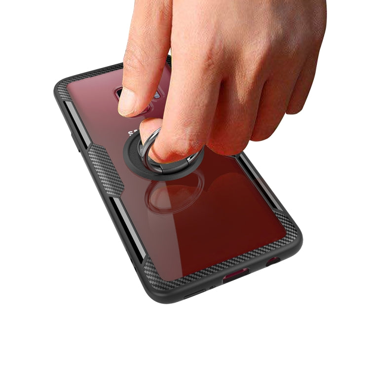 Scratchproof TPU + Acrylic Ring Bracket Protective Case for Galaxy S9