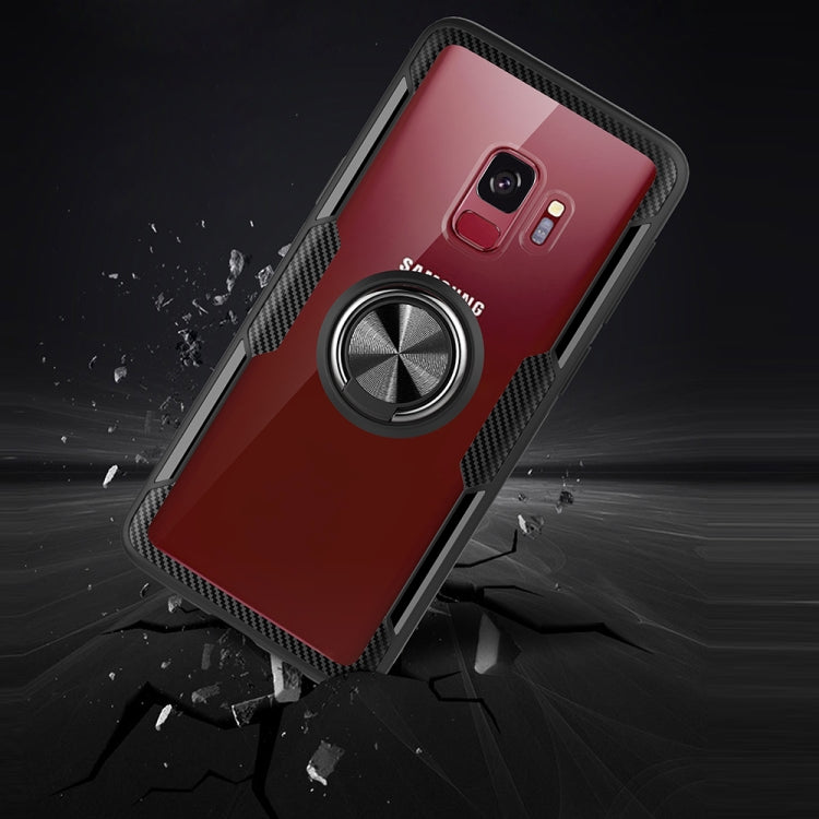 Scratchproof TPU + Acrylic Ring Bracket Protective Case for Galaxy S9