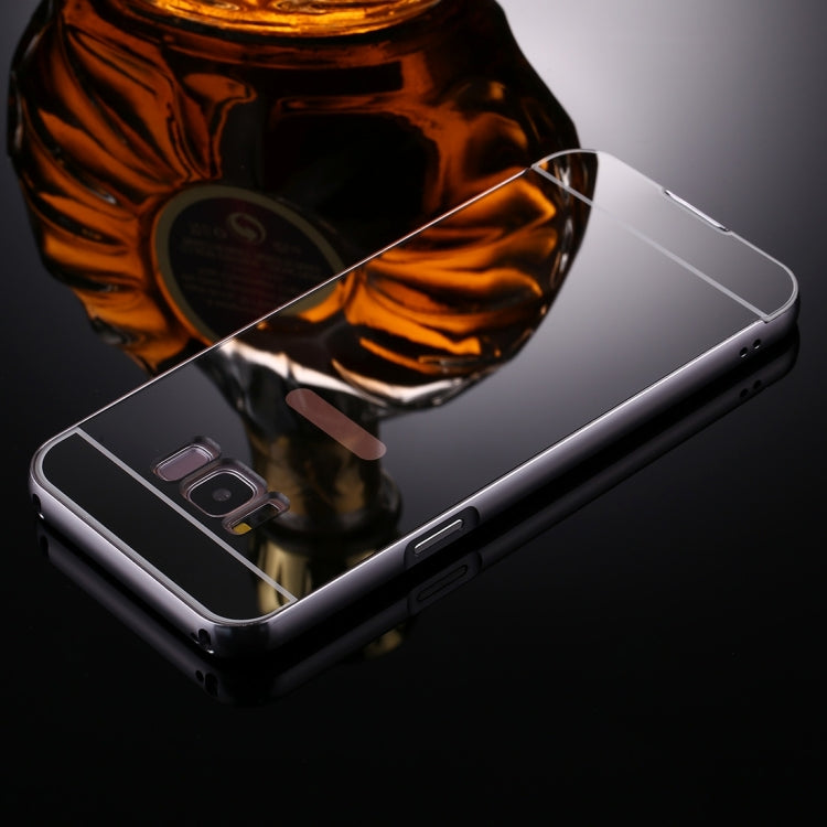 For Galaxy S8 + / G955 Mirror Push Pull Back Shell Cover + Electroplating Bumper Frame Protective Combination Case