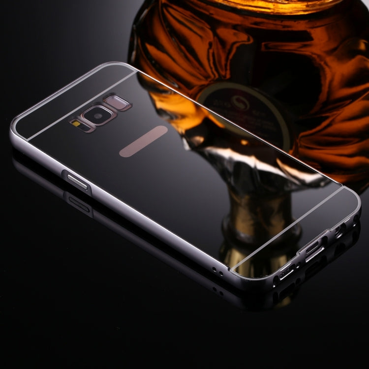 For Galaxy S8 + / G955 Mirror Push Pull Back Shell Cover + Electroplating Bumper Frame Protective Combination Case
