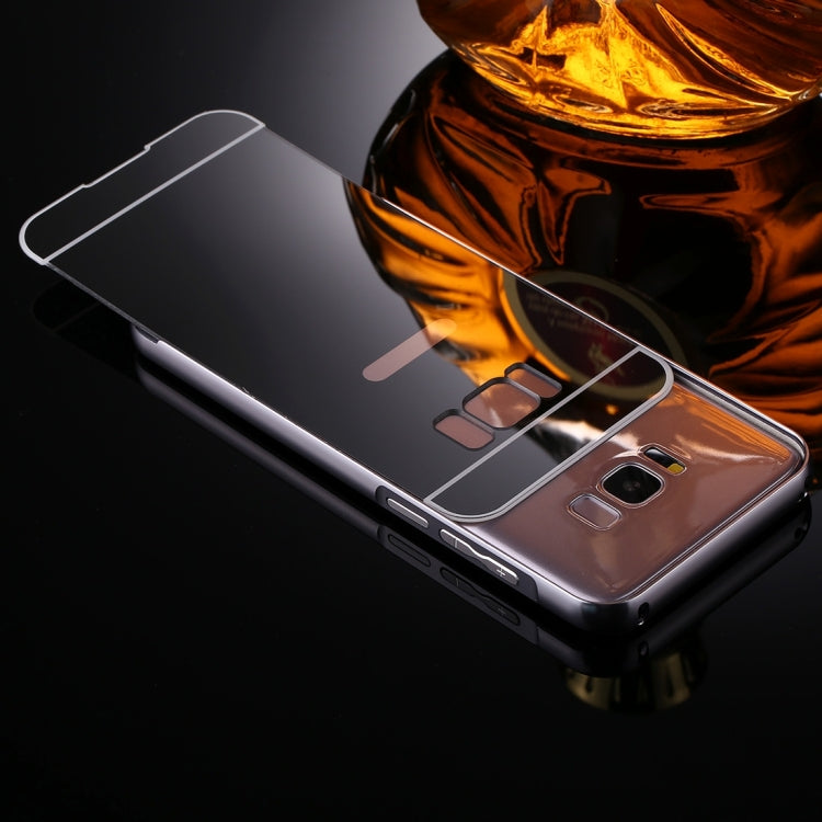 For Galaxy S8 + / G955 Mirror Push Pull Back Shell Cover + Electroplating Bumper Frame Protective Combination Case