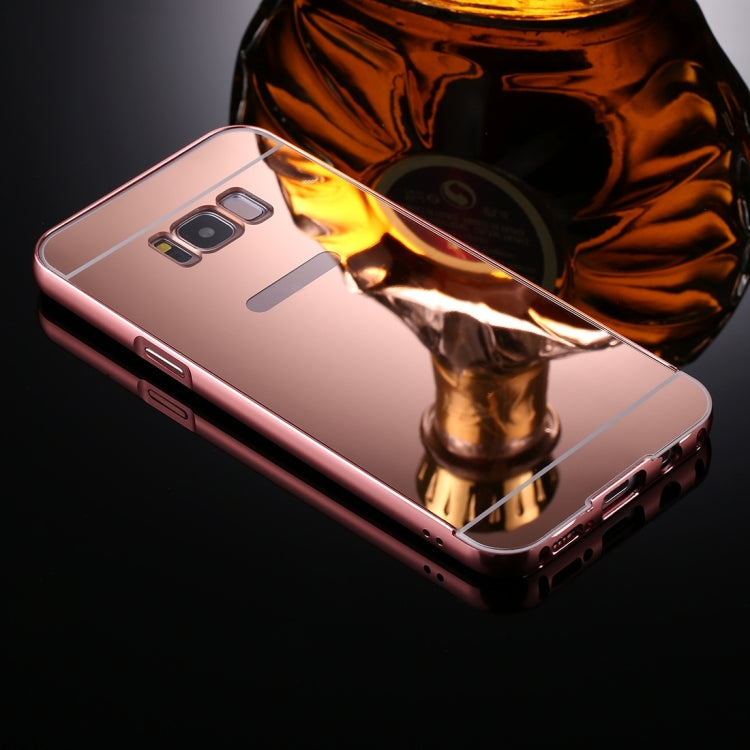 For Galaxy S8 + / G955 Mirror Push Pull Back Shell Cover + Electroplating Bumper Frame Protective Combination Case