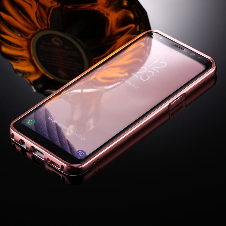 For Galaxy S8 + / G955 Mirror Push Pull Back Shell Cover + Electroplating Bumper Frame Protective Combination Case