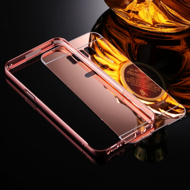 For Galaxy S8 + / G955 Mirror Push Pull Back Shell Cover + Electroplating Bumper Frame Protective Combination Case